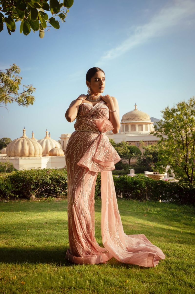 Rosewood Embroidered Tulle Gown