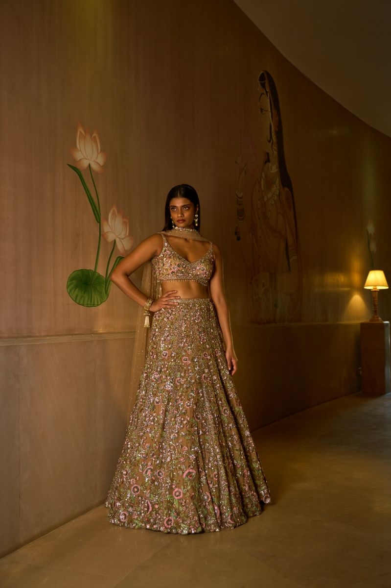 LIGHT COFFEE LEHENGA SET