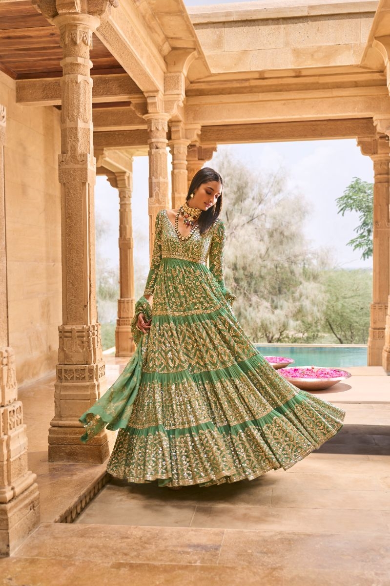 SEA GREEN ANARKALI SET