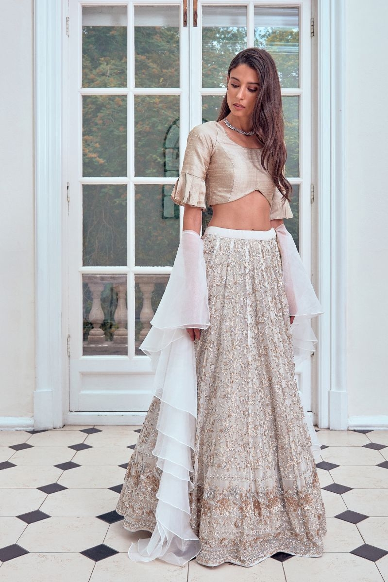 SILVER EMBROIDERED LENGHA