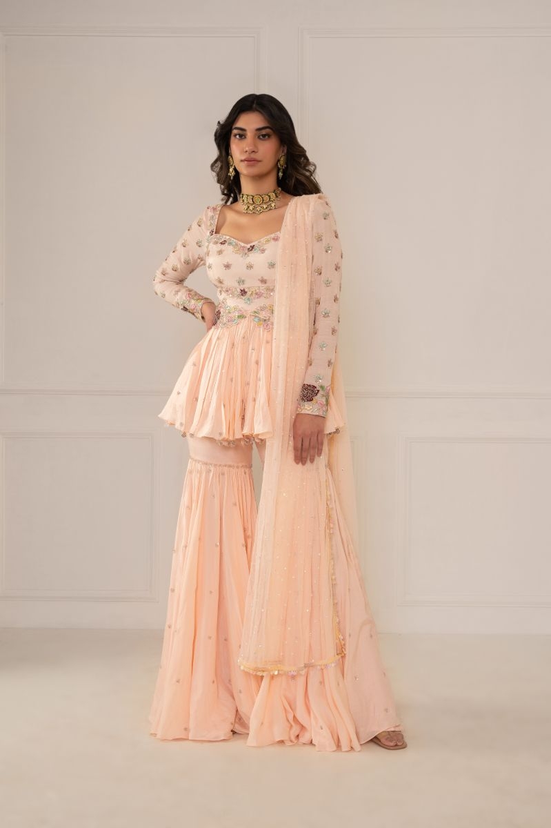 TEA PINK GHARARA SET