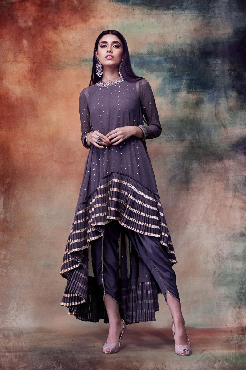 CHARCOAL GREY KURTA & DHOTI SET